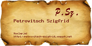 Petrovitsch Szigfrid névjegykártya